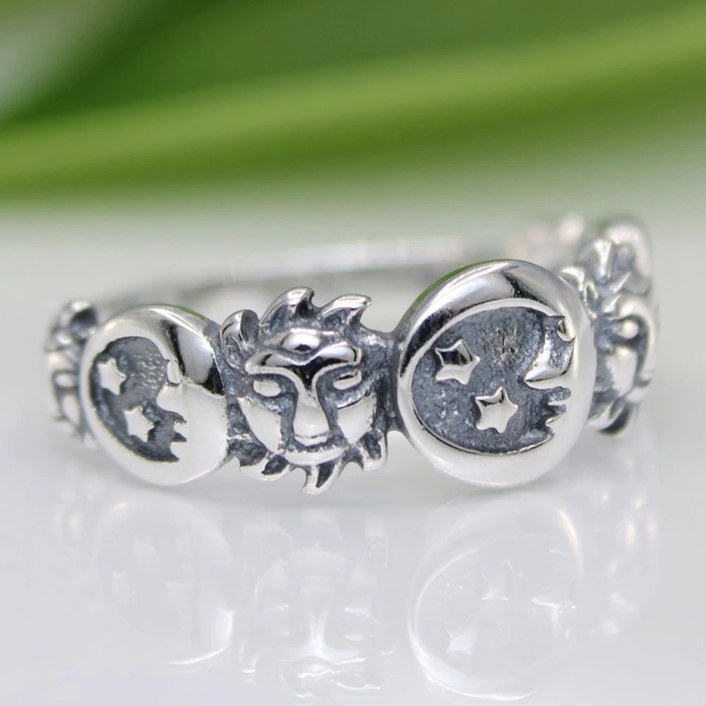 Chayue The New Simple Fashion Sun Star Moon Retro Ladies Ring