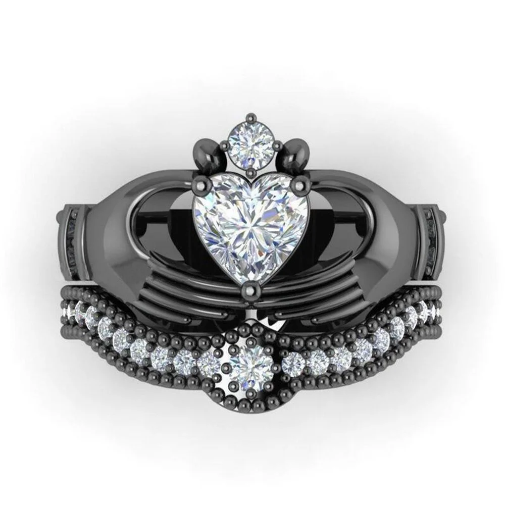 Dove Cross-border Hot-selling Jewelry Hand Holding Love Diamond Exquisite Personality Ring