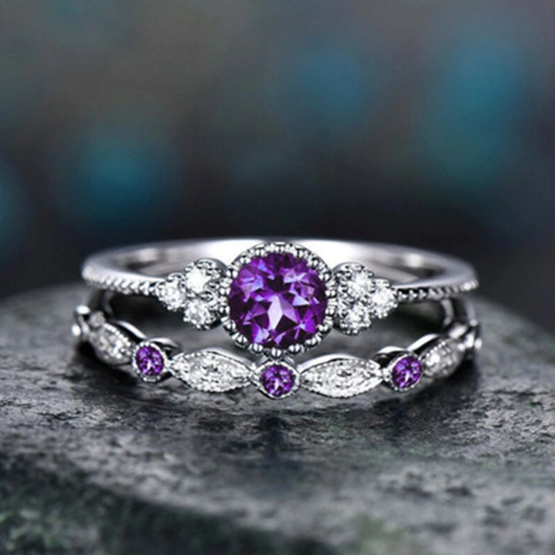 Bossina Wish New Fashion Versatile Zircon Lady Ring Micro Inlaid Simple Emerald Ring Factory Batch