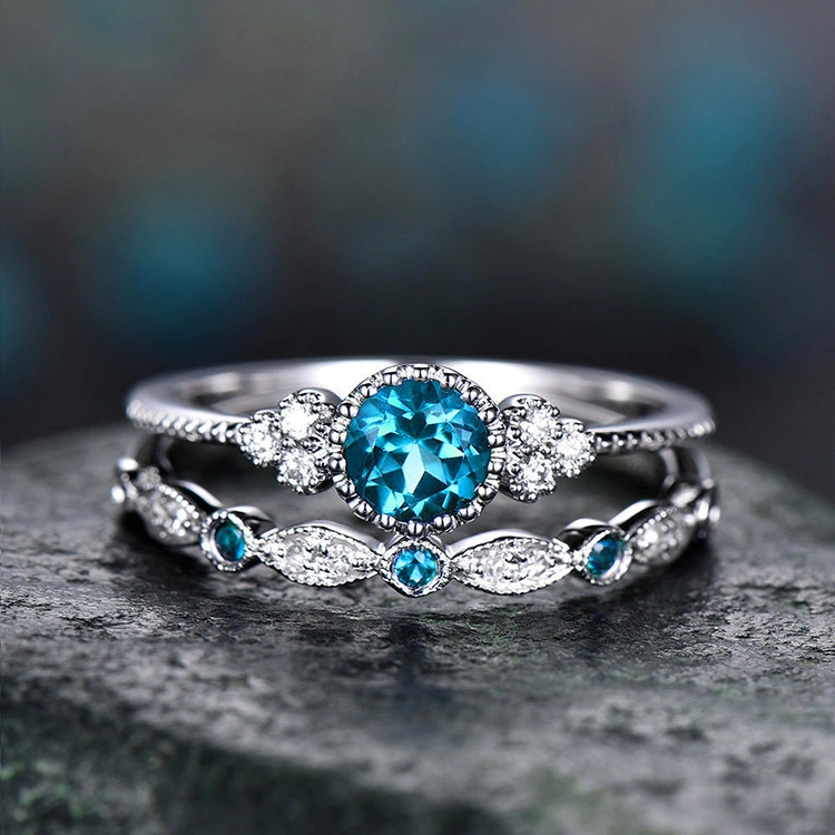 Bossina Wish New Fashion Versatile Zircon Lady Ring Micro Inlaid Simple Emerald Ring Factory Batch