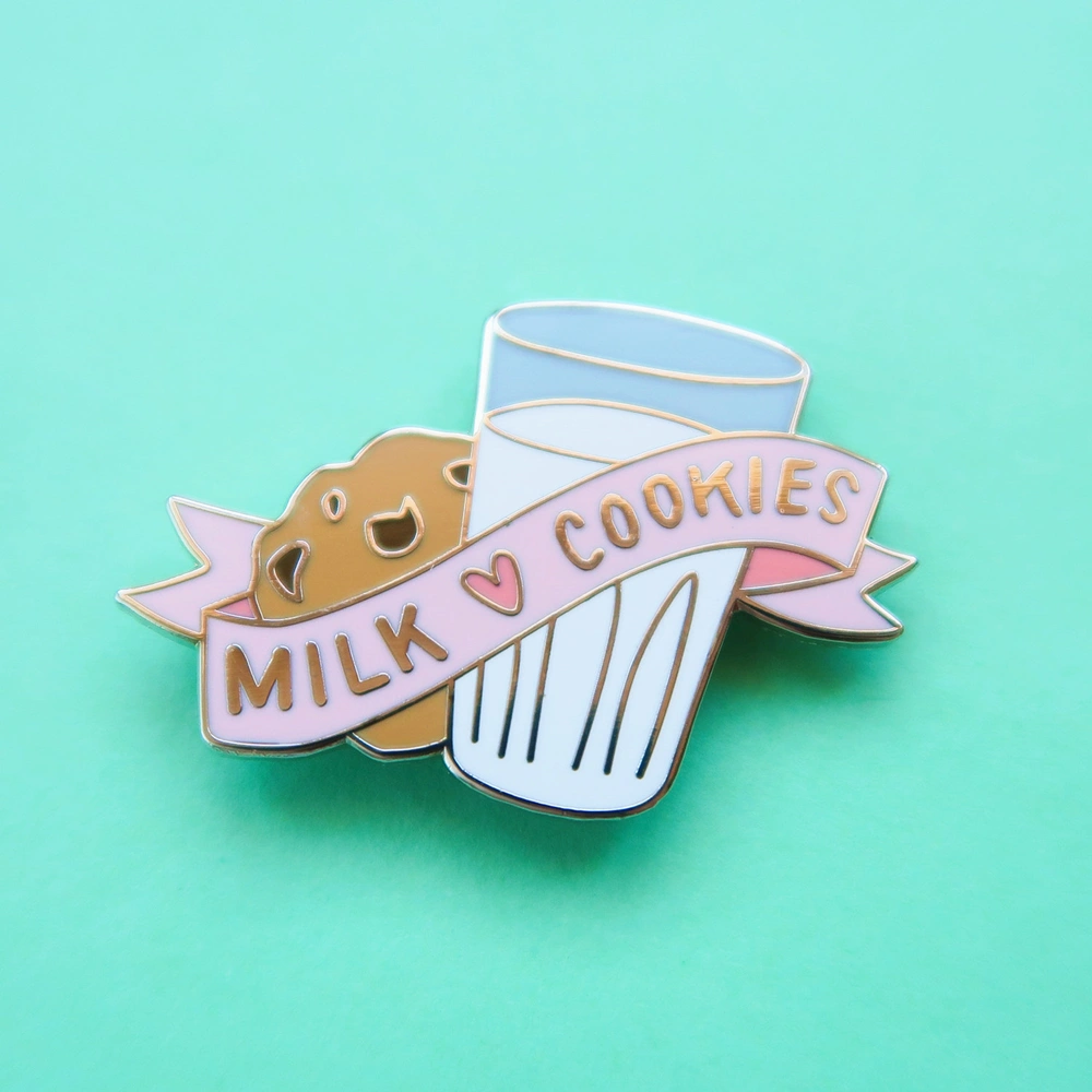 Milk And Biscuit Brooch Childhood Food Badge