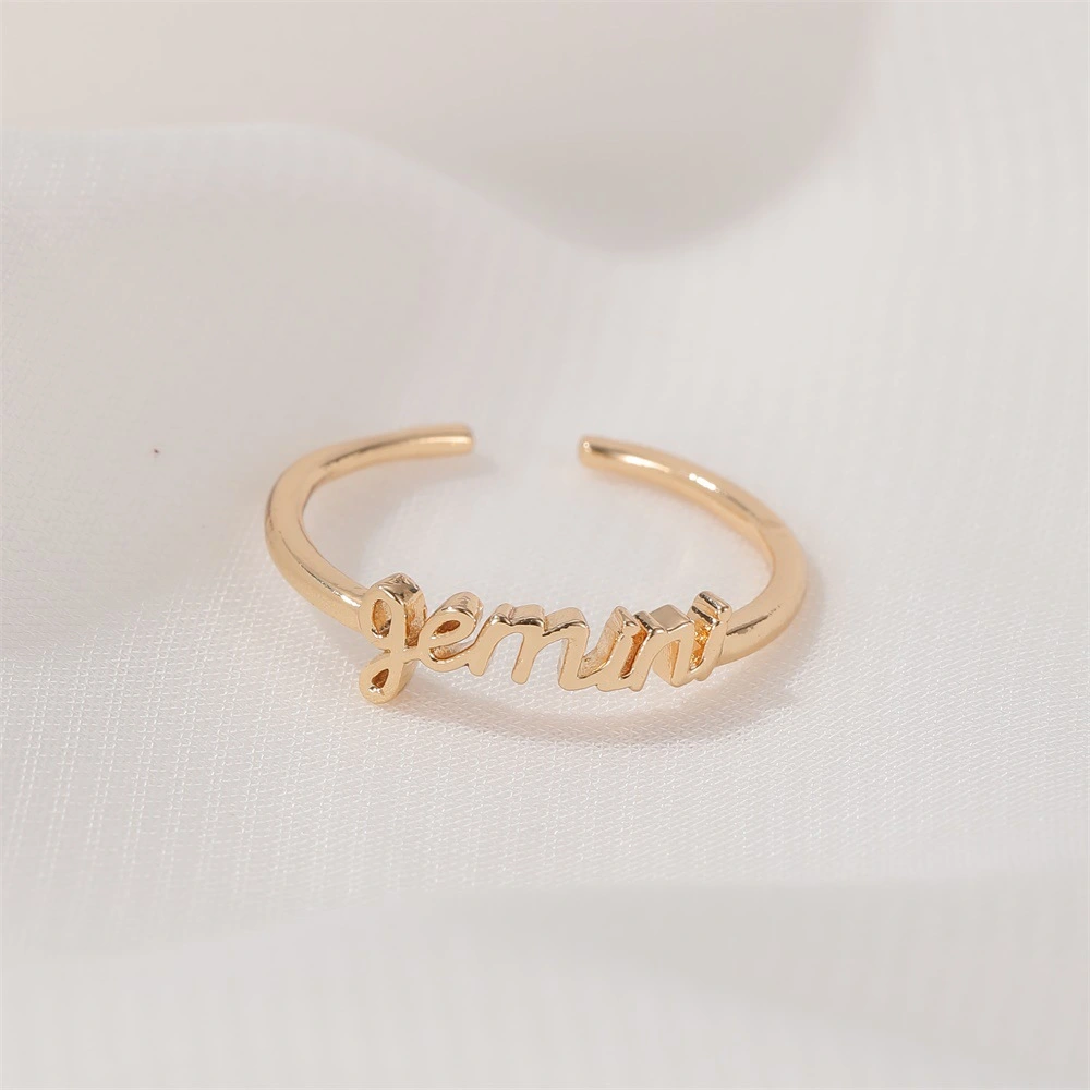 Twelve Constellation Ring Letter Ring Lady