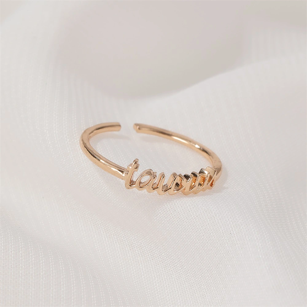 Twelve Constellation Ring Letter Ring Lady