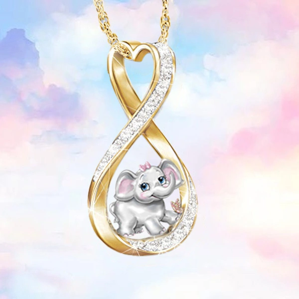 Hot Sale New Style Electroplating Two-Color Heart-Shaped Ladies Fashion Animal Pendant