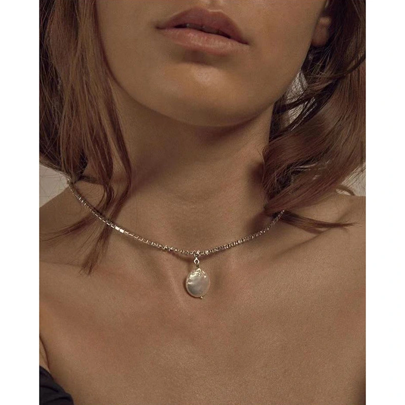 European And American Natural Design Ins Style Baroque Pearl Clavicle Chain Handmade Fashion Temperament Literary Necklace