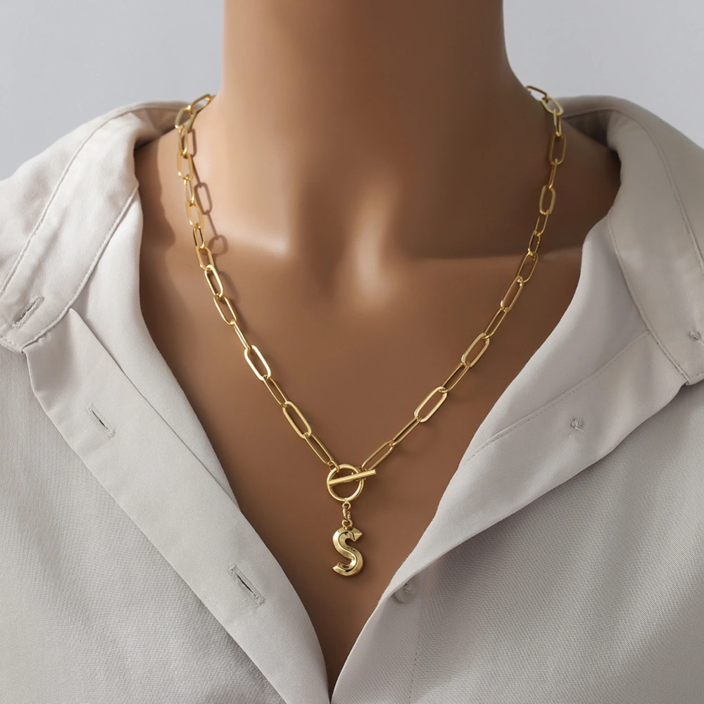 Letter Necklace Real Gold Plated Trend Hip Hop Necklace