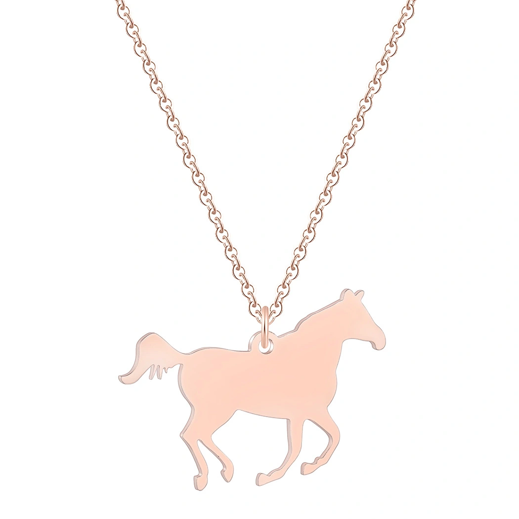 Animal Stainless Steel Horse Pendant Necklace Female Clavicle Chain