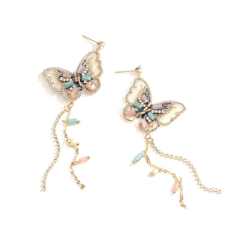 Butterfly Tassel High-end Earrings