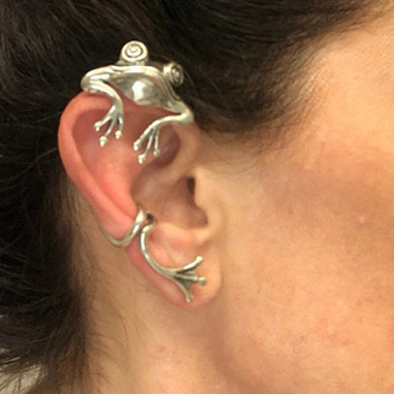 Creative Fashion Retro Silver Frog Ear Clip