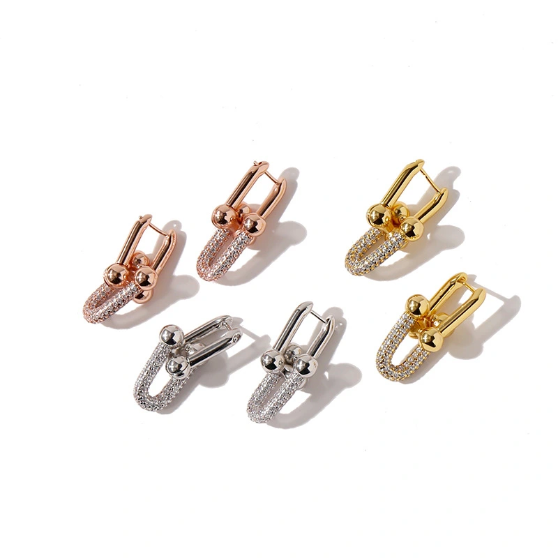 Double Bamboo U-Shaped Stud Earrings