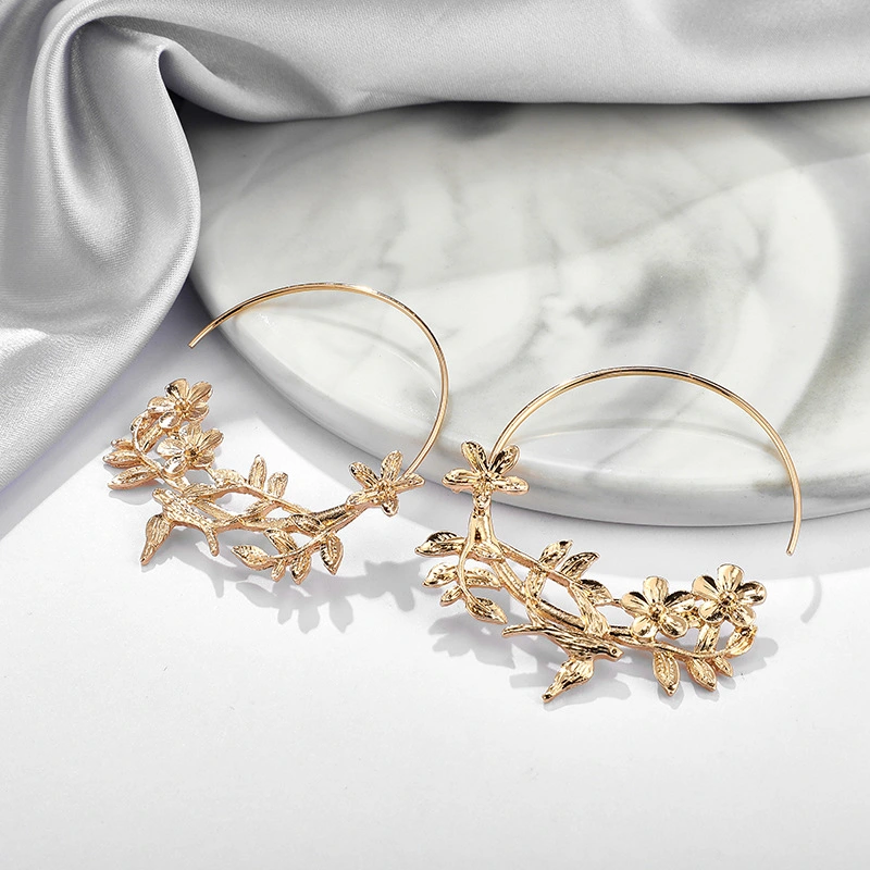 Simple Ins Style Fashion Earrings Alloy Flower Earrings