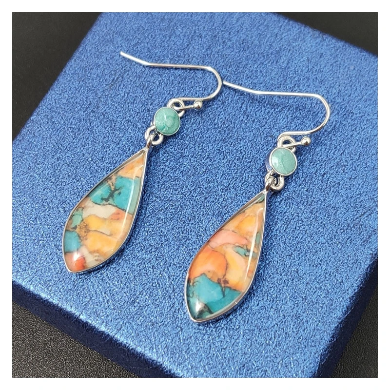 European And American Earrings Vintage Multicolored Glazed Ear Hooks