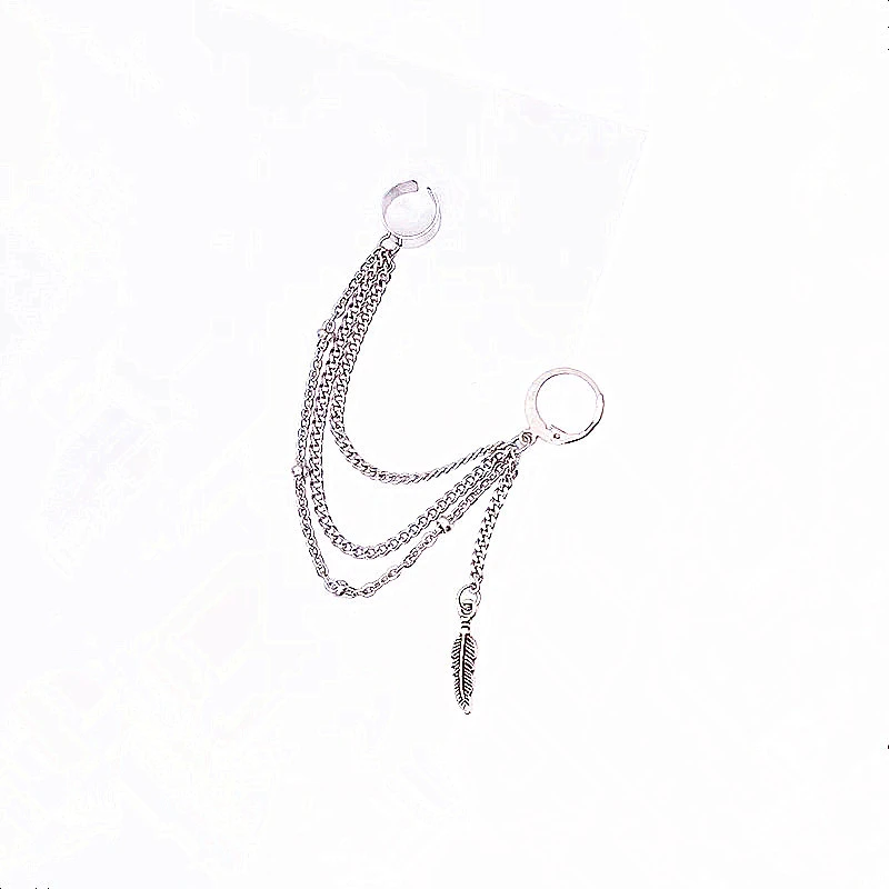 Male Rock Trendy Stud Earrings Without Pierced Earrings Titanium Steel Earrings Stainless Steel Earrings