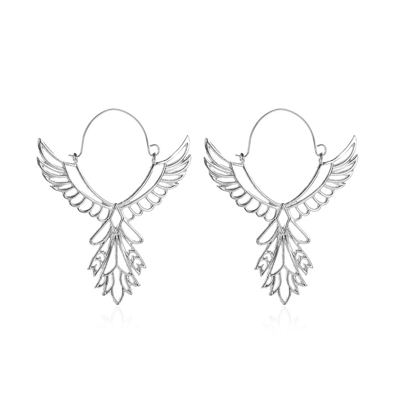 European And American Fashion Angel Wings Earrings Ethnic Style Hollow