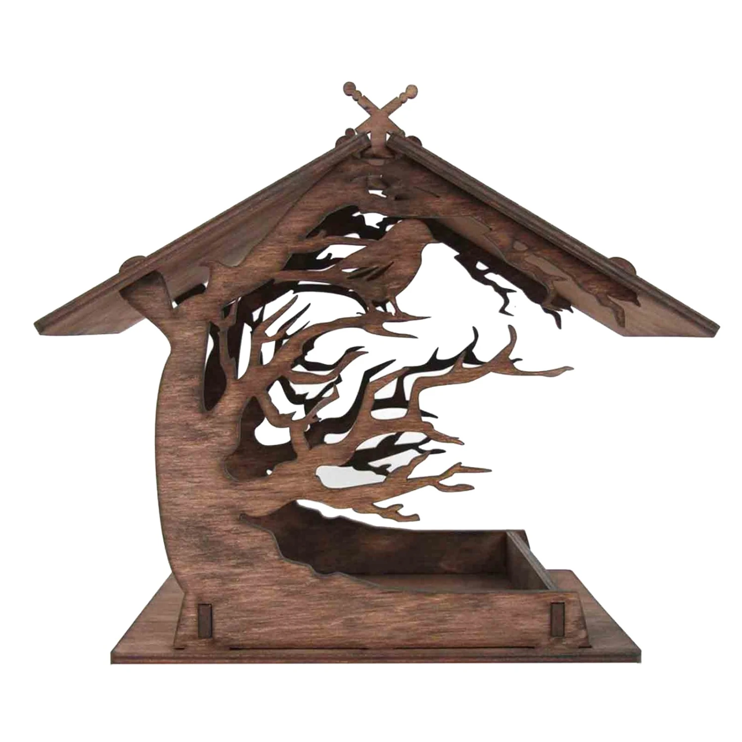 Vintage Wood Attractive Wooden Birdhouse Garden Gifts Courtyard Villa Balcony Bird Feeder Outdoor Garden Decoration