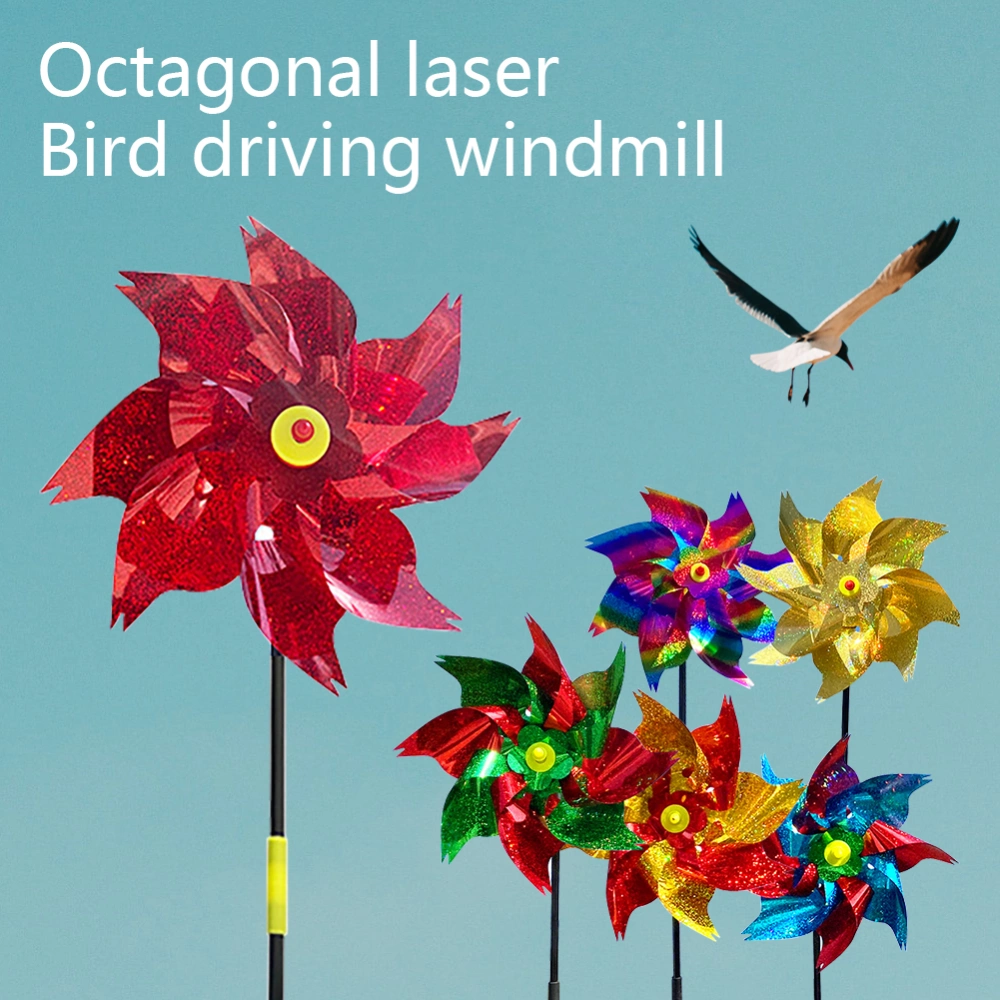 Bird Repeller Pinwheels Reflective Sparkly Bird Deterrent Protect Plant Windmill Decoration Garden Flower Lawn Garden