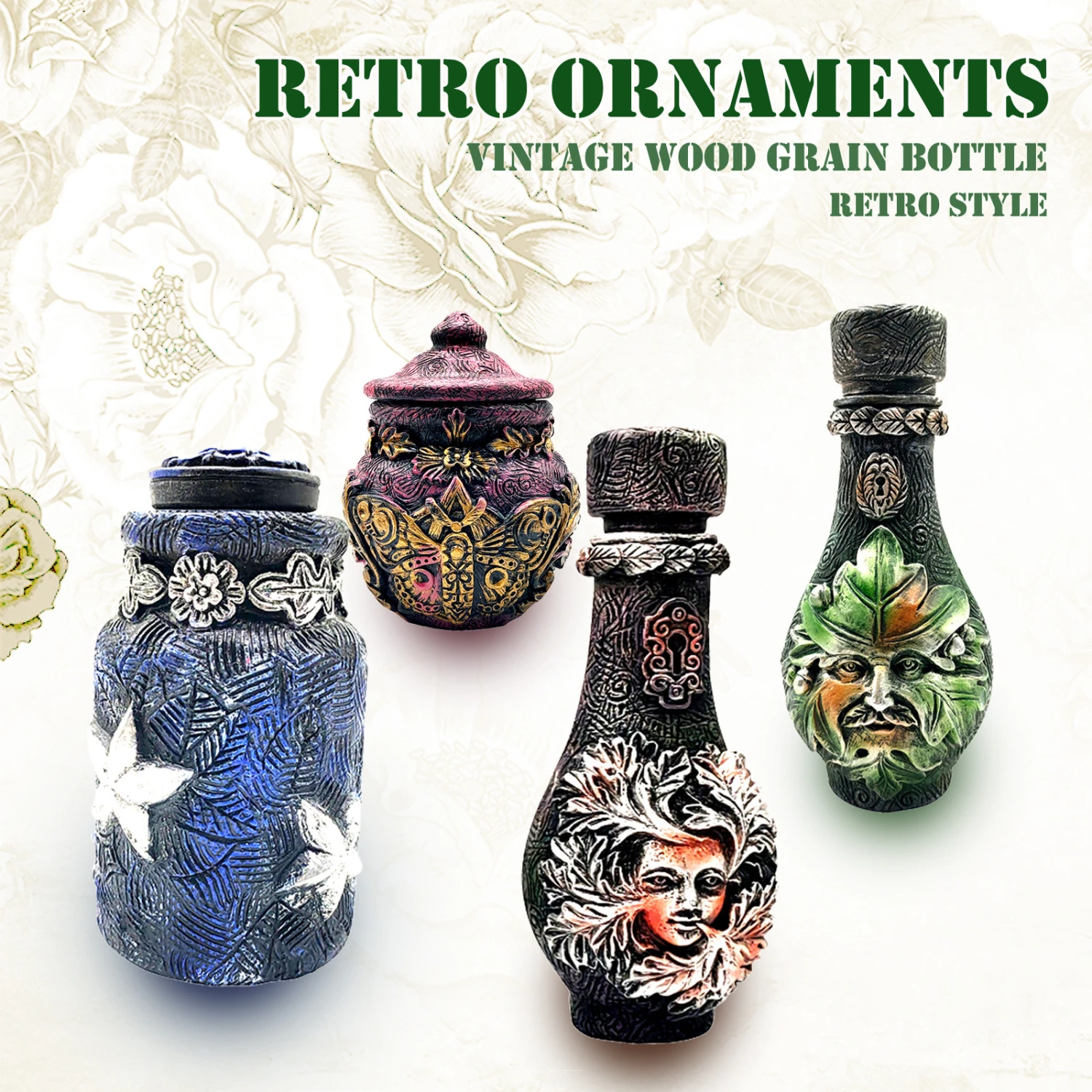 Retro Vase Decorative Bottle Vintage Wizard Pill Bottle Decorative Ornaments Resin Ornaments Home Decoration