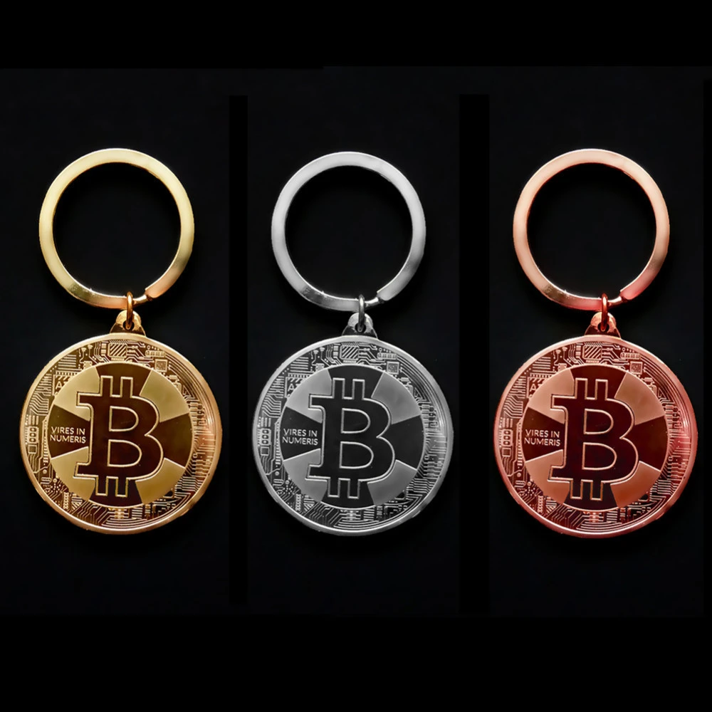 Bitcoin Coin Key Chain BTC Coin Art Collection Souvenirs Collectibles