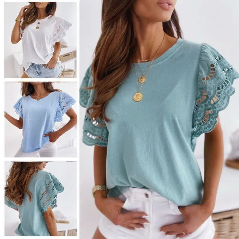 Women's Hollow Stitching T-Shirt