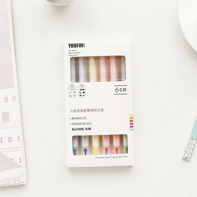 Thin-headed Crystal Perspective Window Key Highlighter Pen For Students
