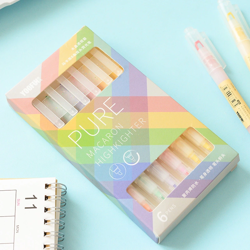 Thin-headed Crystal Perspective Window Key Highlighter Pen For Students