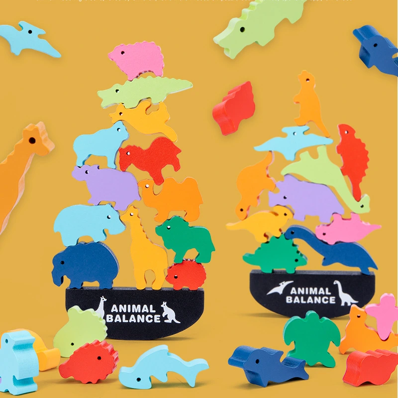 Animal Balance Building Blocks Game Stacking High Balance Boat Children'S Hand-Eye Coordination