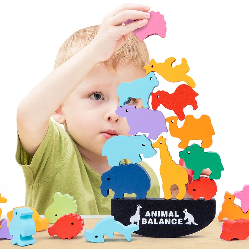 Animal Balance Building Blocks Game Stacking High Balance Boat Children'S Hand-Eye Coordination