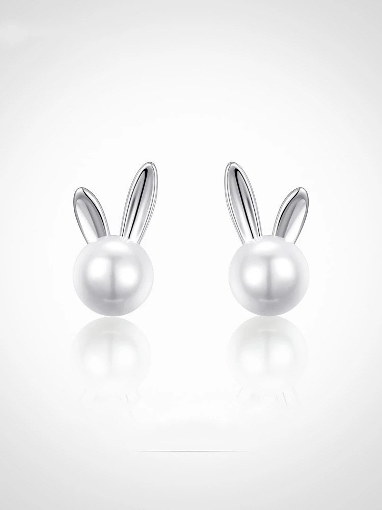 Rabbit Pearl Earrings Female Summer Sterling Silver New Trendy Niche Design High-end Earrings