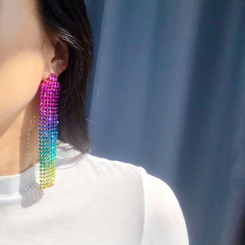 Color-Changing Super Flash Luxury Exaggerated Gorgeous Long Earrings