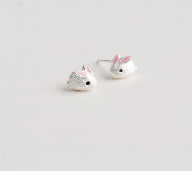 Cat Sting Frosted Rabbit Earrings Simple Female