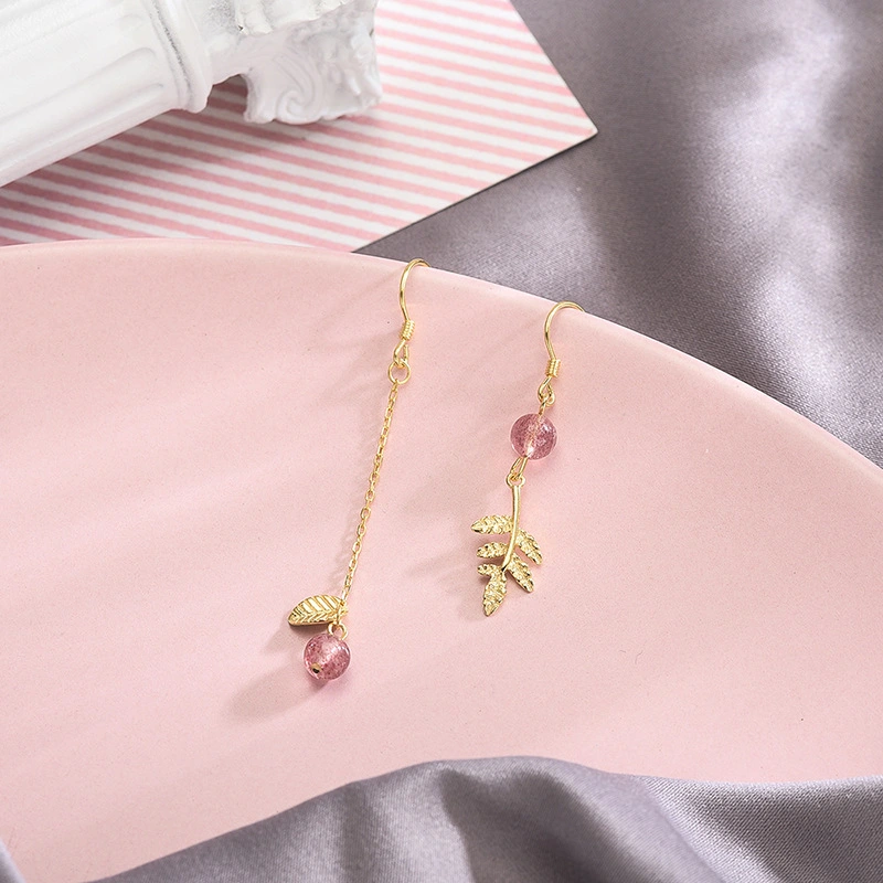 Sterling Silver Earrings Long Tassel Heart-shaped Student Cute Earrings Female Ear Jewelry