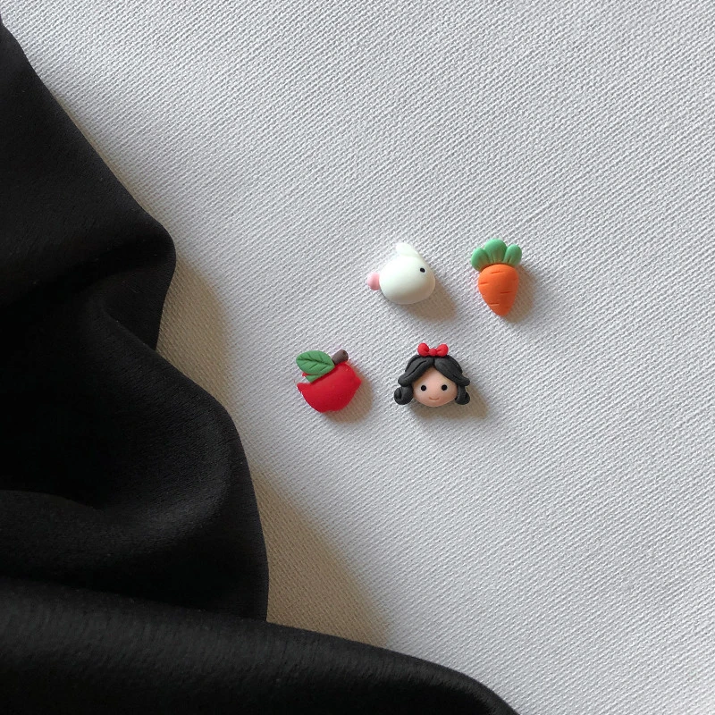 Apple Bunny Carrot Stud Earrings Cute And Small, Girly Fun