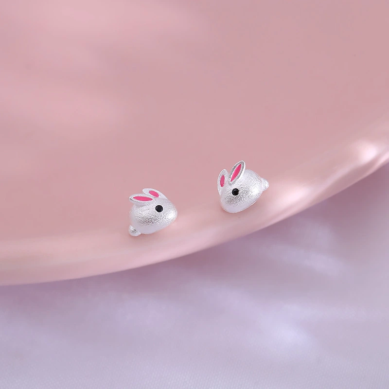 Cute Animal Small  Three-dimensional Rabbit Earrings