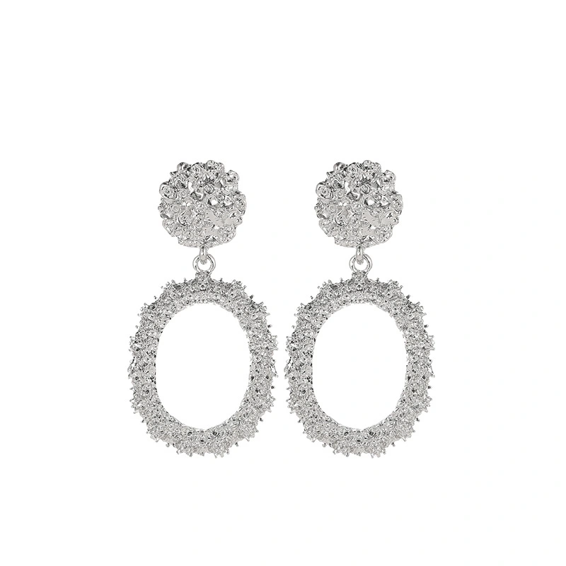 Exaggerated Circle Embossed Ladies Earrings