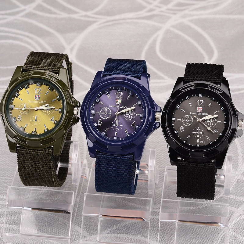 New Men'S Nylon Strap Watch Men'S Casual Fashion Trend Sports Three-Eye Three-Hand Quartz Watch