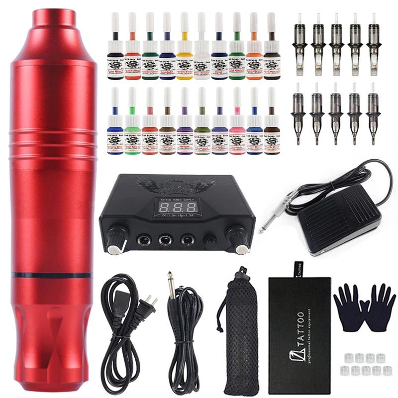 20 Color Motor Pen Tattoo Machine Set