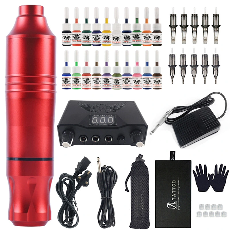 20 Color Motor Pen Tattoo Machine Set