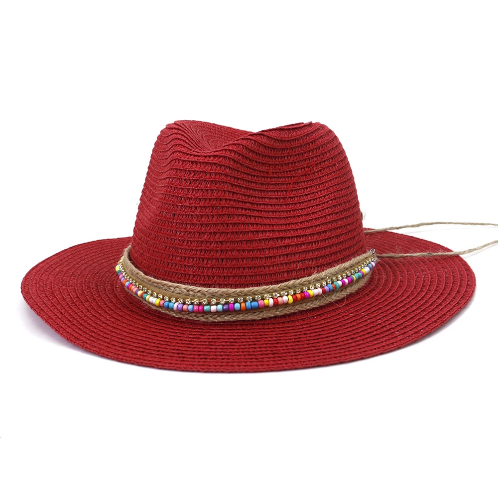 Amazon Ladies Outdoor Travel Beach Sun Hat Spring And Summer Color Jazz Straw Hat Cmdjs034 Color
