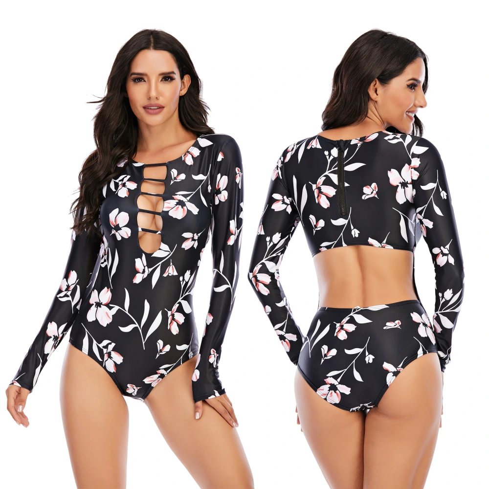Foreign Trade One-Piece Long-Sleeved Surfing Suit Sunscreen Female Swimsuit