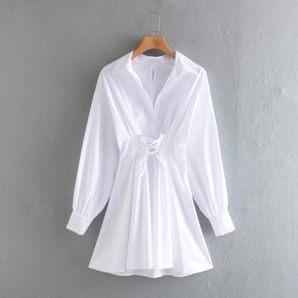 French Retro Women's Slim Shirt Dress