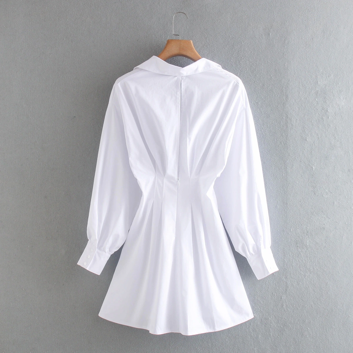 French Retro Women's Slim Shirt Dress