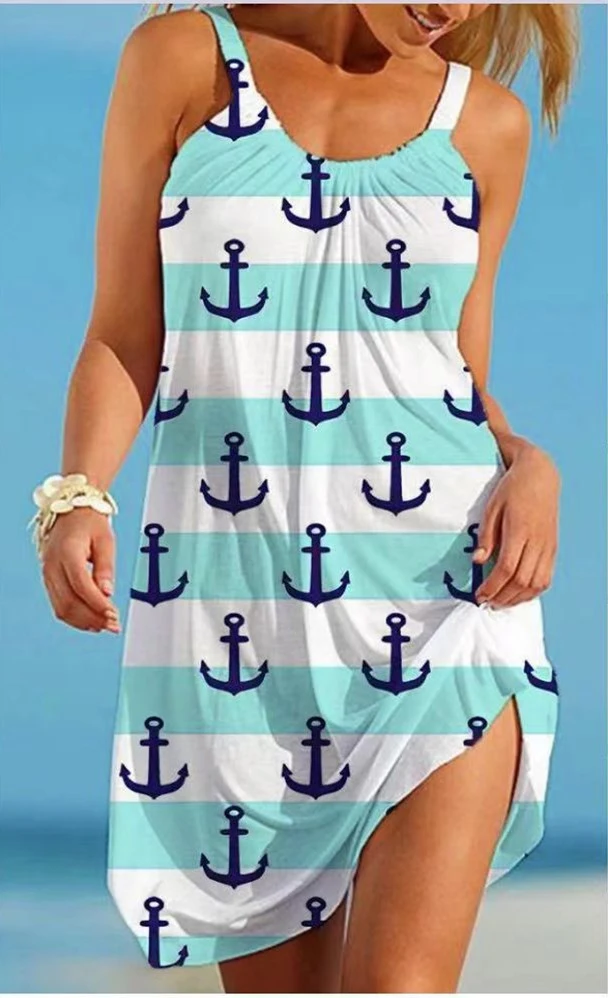 Ladies' Casual Sling Dress With Big Swing