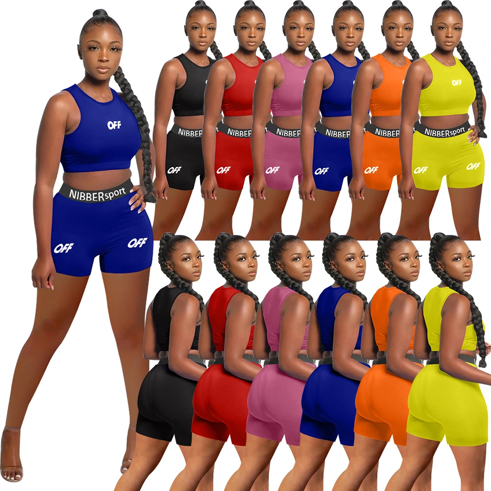 Offset Printed Letters Leisure Sports Suit