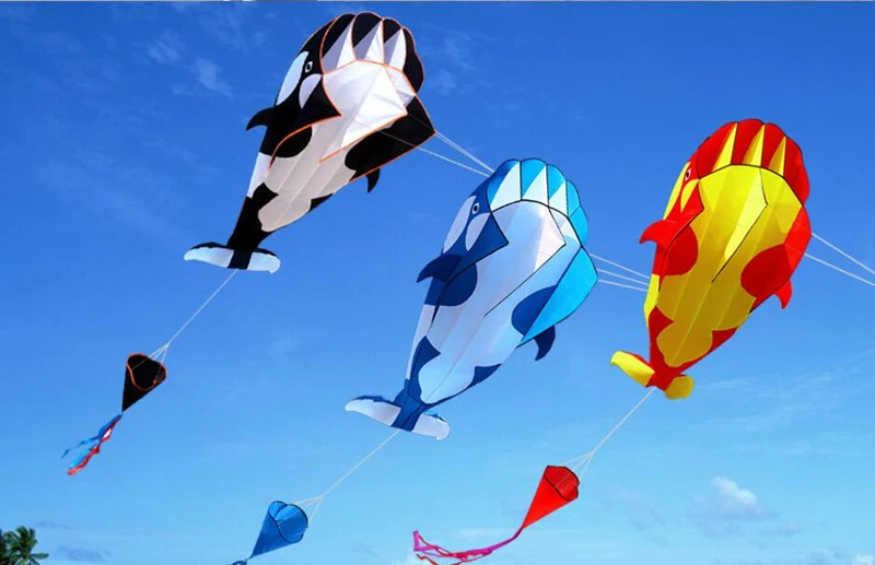 Dolphin Kites  Multicolor With Tail Kites