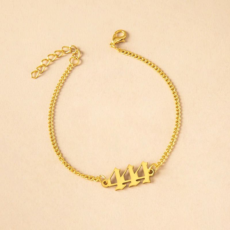 Stainless Steel Number 444 Chain Bracelets For Women