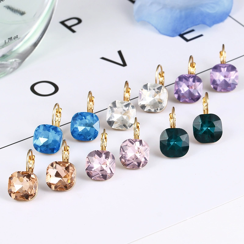 Fashion Gold Color Earring For Women Crystal Cubic Zirconia Stud Earrings