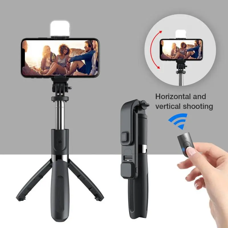 Compatible with Apple, Bluetooth Selfie Stick Mobile Remote Control Tripod