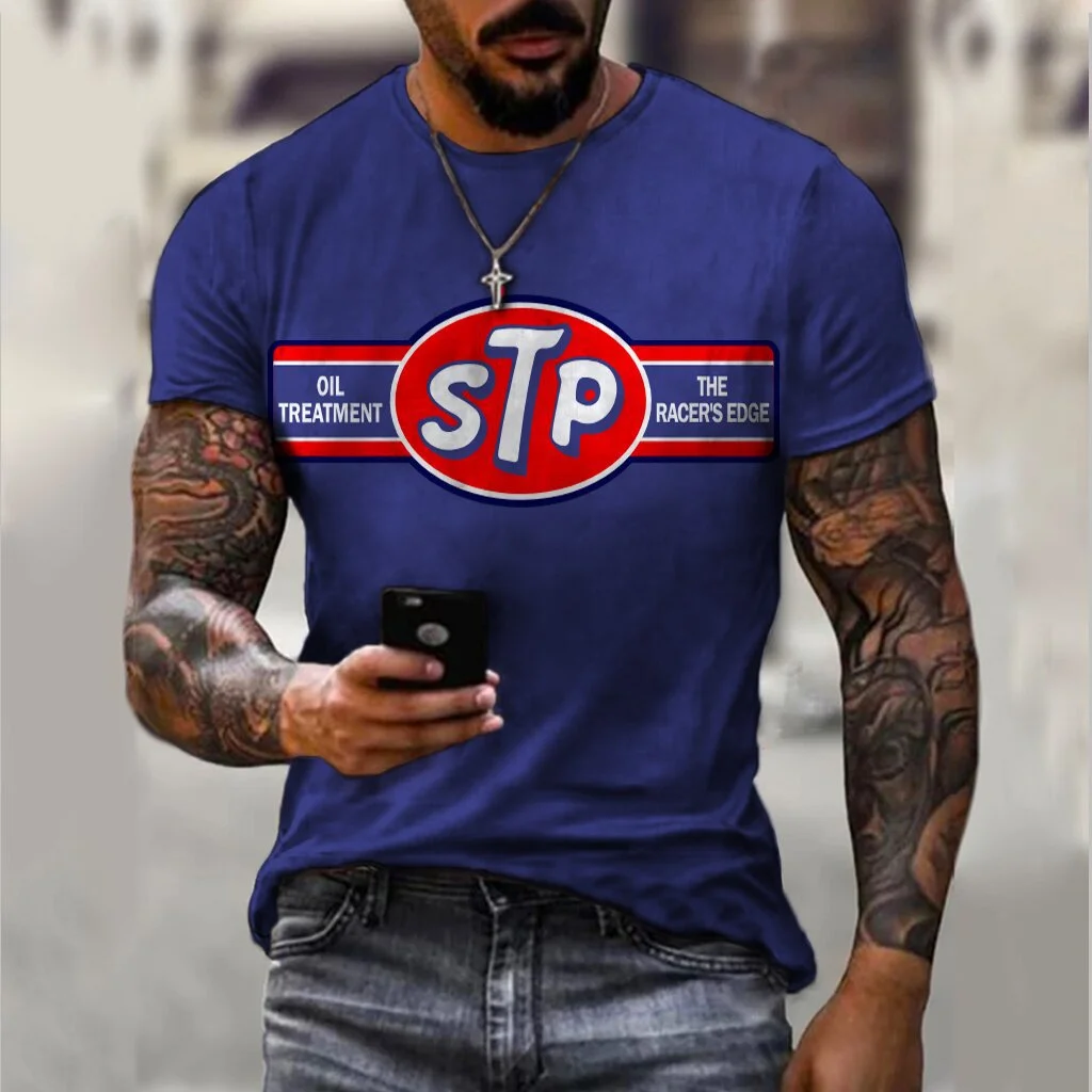 Men's Sports Round Neck Slim Youth Printed T-shirt