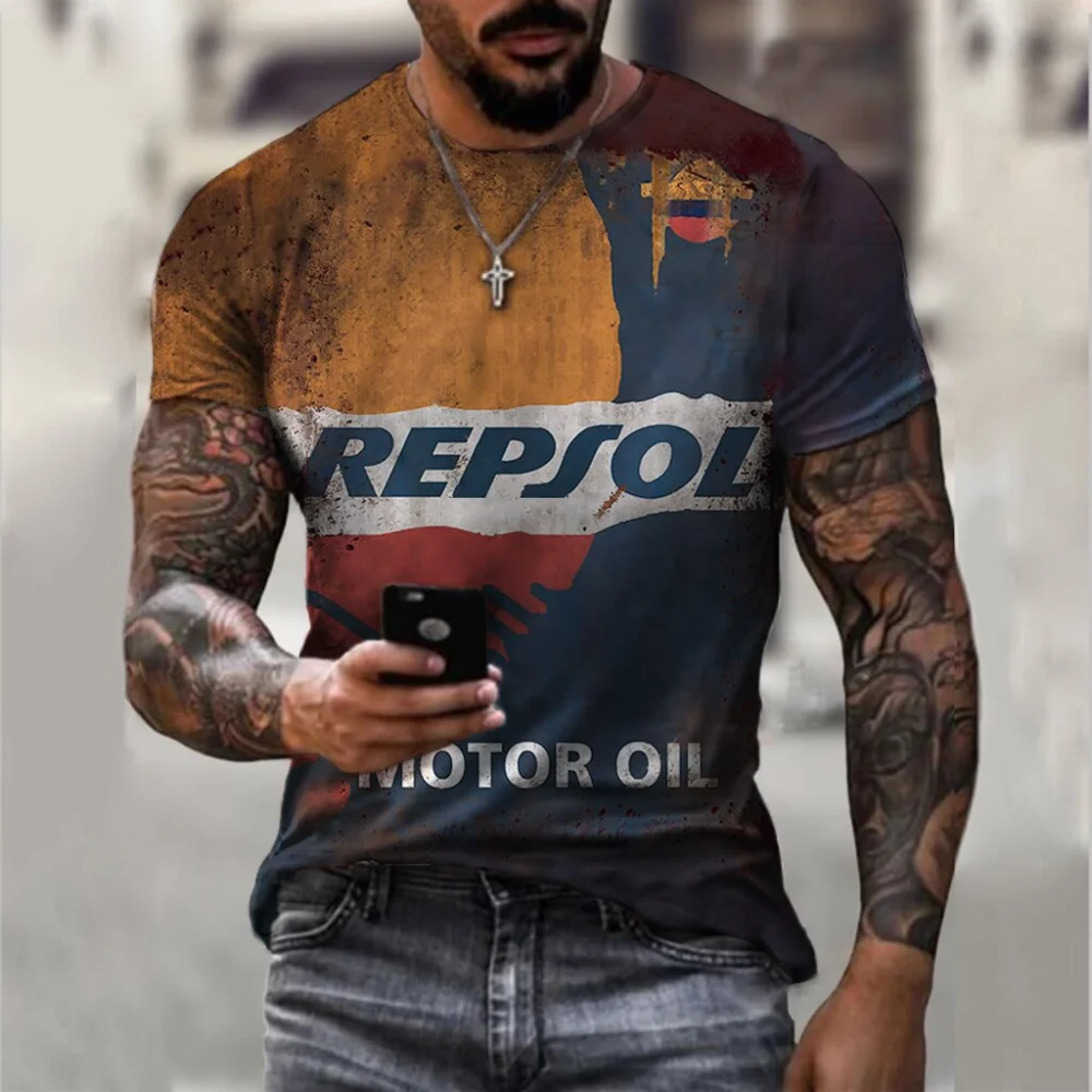 Men's Sports Round Neck Slim Youth Printed T-shirt