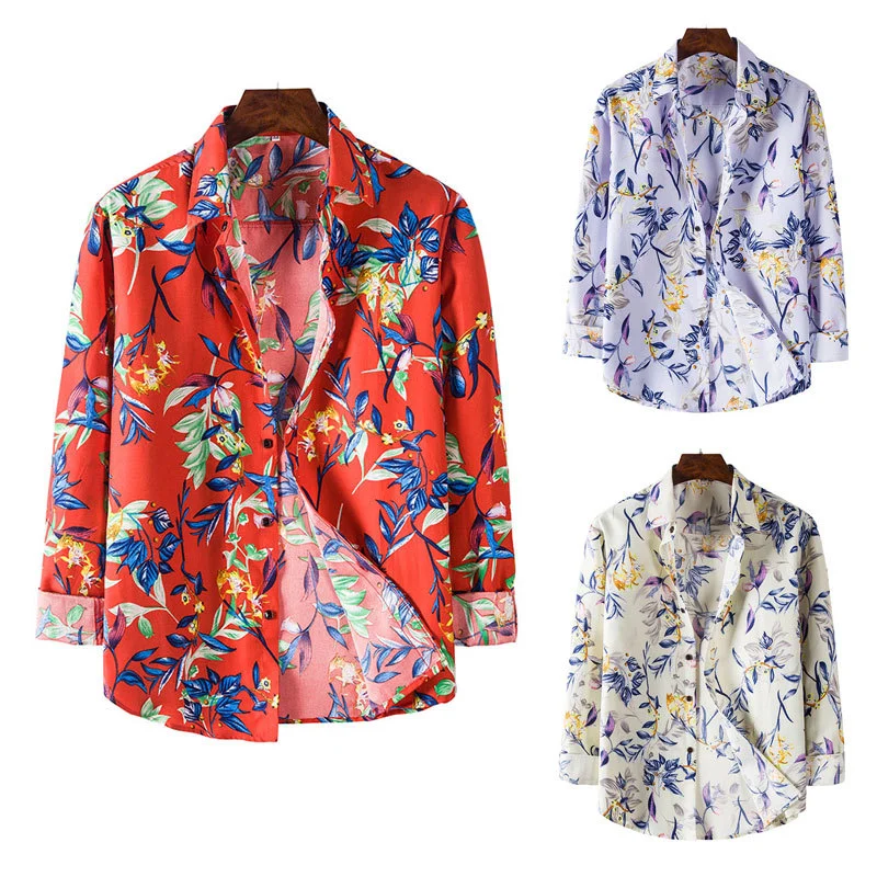 Foreign Trade Autumn New Style Large Size Men's Long-sleeved Shirt Men's Fashion